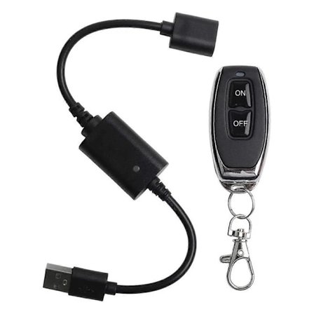 DC5V 433Mhz USB Langaton RF-kaukosäädinkytkin Ohjain Virta PÄÄLLE POIS LED-valonauhalle Lukuvalaisin L{yh}