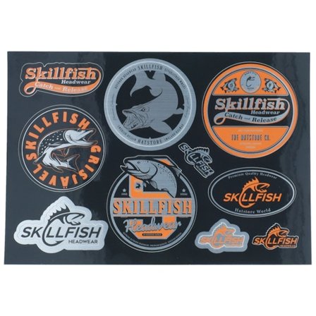 Skillfish - Musta Asuste - Black/Orange/Brushed Alumiunium Stickers @ Hatstore