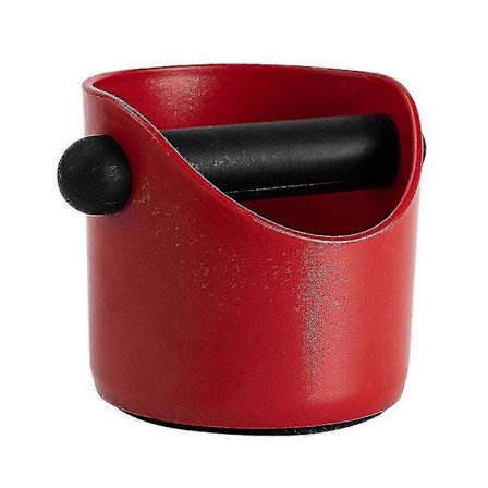 Espresso Knock Box, Aftagelig Slagstang, Skridsikker Base, Glat Kant, Tyk Skråsnitsåbning - Rød