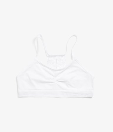 Kappahl | Sømløs topp med blonder | Hvit