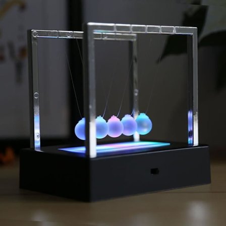 Lelut 2cm valoisa lasilattia heiluri Newton Cradle Balance Ball PC Desktop Decoration 198480901 COLORMIX