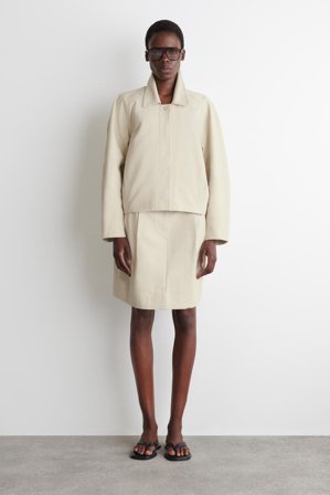 COS Women's Rounded Cotton Jacket in Beige