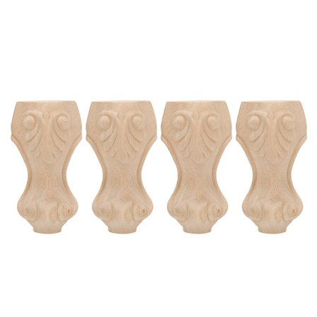 Massiva träfot för bord, europeiska möbeltillbehör, snidade soff- och skåpben