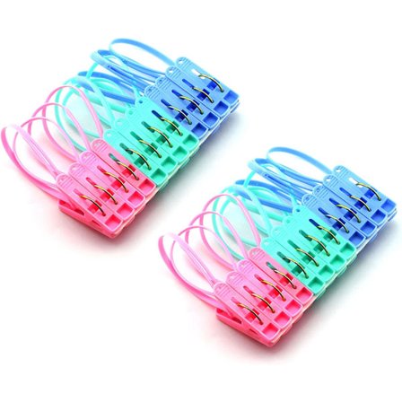 24 stk. Tøjepinde Klemmer Pins, Multicolor Reb Klemme Hængende Tøj