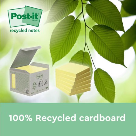 POST-IT Notes Super Sticky 76x76mm Recycled gul 4/fp - Lyreco - Kontorsmaterial - Notes och Post-It - Notes - Extra sticky