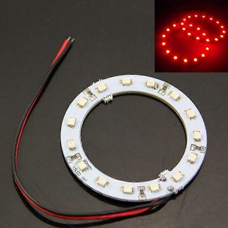 2 kpl 12V 60MM 15 LED 3528 siru SMD Auton Enkeli Silmät Kirkas Punainen Rengasvalo Uusi