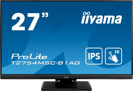 iiyama ProLite T2754MSC-B1AG - LED monitor - 27" - touchscreen - 1920 x 1080 Full HD (1080p) @ 60 Hz - IPS - 300 cd/m² - 1000:1 - 4 ms - HDMI, VGA -