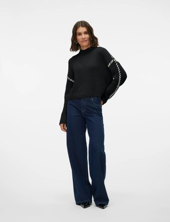 Vero Moda Vmnewcream Ls Funnelneck Pullover Boo - Black - L