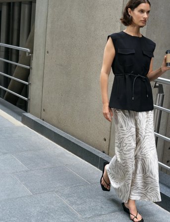 French Connection Clover Tie Waistcoat - Black - 34