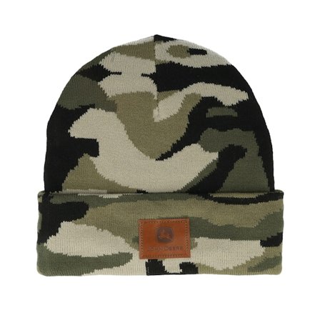 John Deere - Camo cuff Mütze - Fake Leather Patch Beanie Camouflage Cuff @ Hatstore
