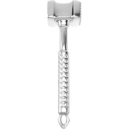 Köttmörare i Rostfritt Stål - Hammare, Slägga, Dubbelsidig med Taggar - För Mörning av Kött, Biff, Kyckling, Lamm och Färskt Kött (si