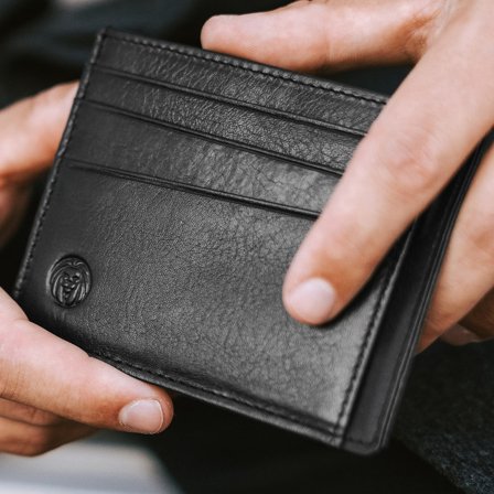 Compact Black Leather Card Holder for Men - Card Holders