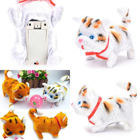 1 St Electric Cat Sound Walking E Plush Children Kids Education