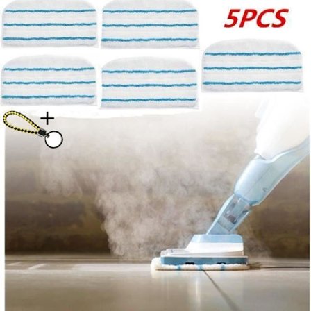 Pakke med 5 rektangulære mikrofiberklude til Black+Decker dampmopper - Alternativ til FSMP20 - til