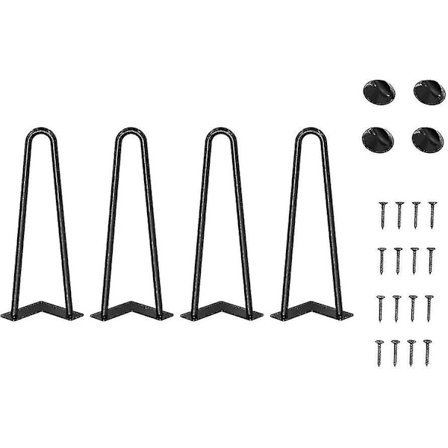 4 st 30 cm DIY metallbordsben, hårnålsben, diameter 9 mm möbelben för soffbord/matbord/skåp/garderob