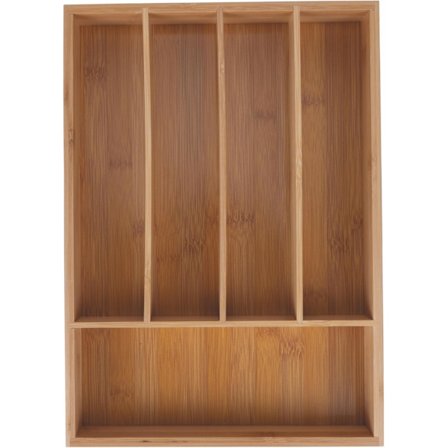 Besticklåda i bambu, 5 fack, 24,9 x 33,3 x 4 cm