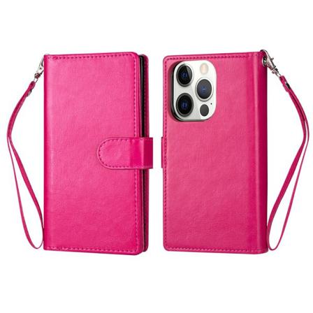 Iphone 13 Pro Max - 9-korts 2in1 Magnet Fodral / Skal - Rosa