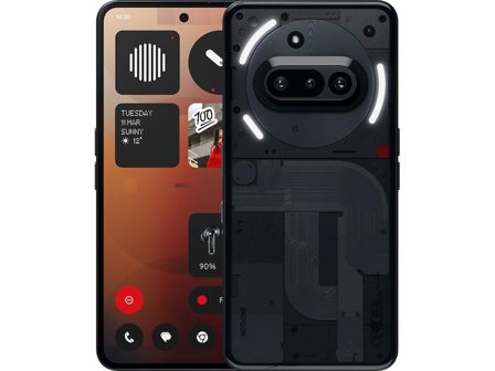 Nothing Phone (3a) 256GB (sort) Smarttelefon, 6,7" flexible AMOLED, 12GB RAM, 50+50+8 og 32MP kamera