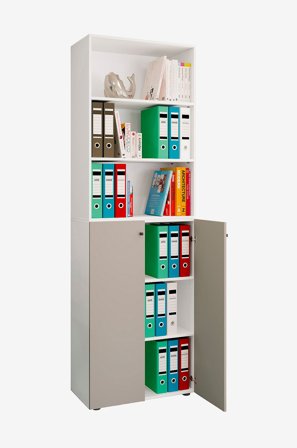 VCM - Vcm Kontorskab Lona 2Xl hængslede døre + hylde - Flerfarvet - Skabe - Fra Homeroom