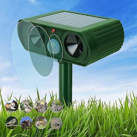 Ultraljud Kattskrämma, Soldriven Djuravvisare Ultraljud Avskräckning Vattentät Med Rörelsesensor Och Blixt, Mårdskrämma Soldriven Djuravskräckning