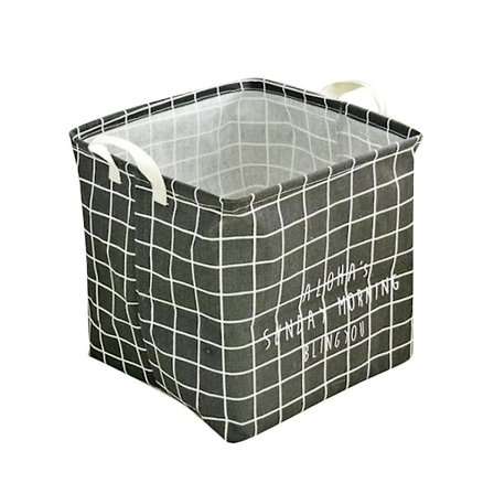 Foldbar Tøjopbevaringsspand Vasketøjskurv Organizer Tasker Sort Firkant NIY