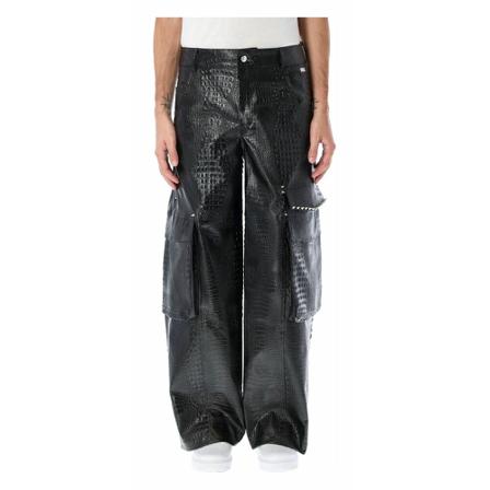 Gcds, Straight Trousers Zwart, Heren, Maat:L