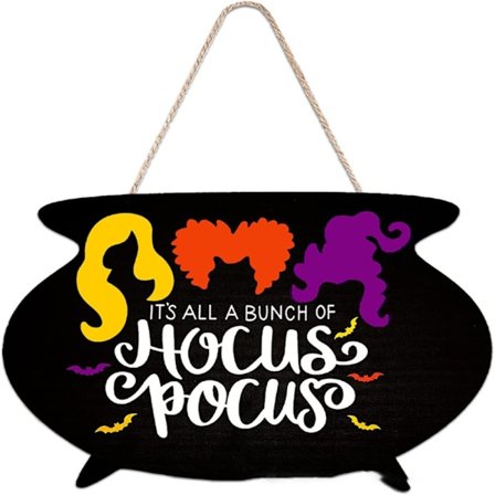 Halloween Krans Trä Hängande Skylt Konst Hantverk Vägg Hus Dekoration