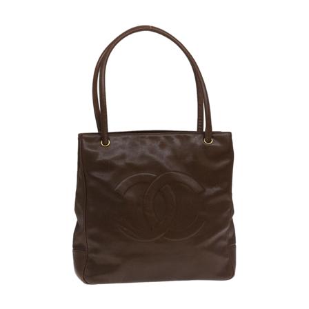 Chanel Vintage Tote Bags Brun, Dame Vintage Tasker, Størrelse: ONE Size