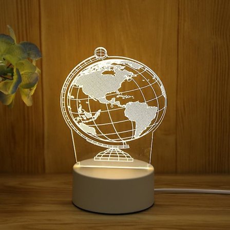 3D LED-lampa Kreativ 3D LED-nattljus Nyhet Illusion Nattlampa 3D Illusion Bordslampa För Hem Dekorativ LjusGlobe