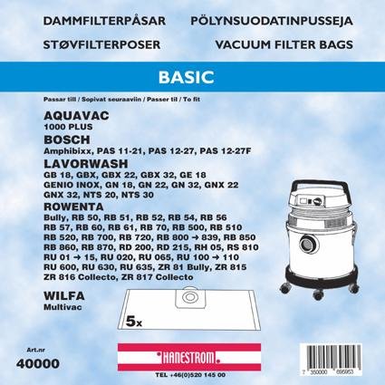 HANESTRÖM Dammsugarpåsar Rowenta ZR81 5p