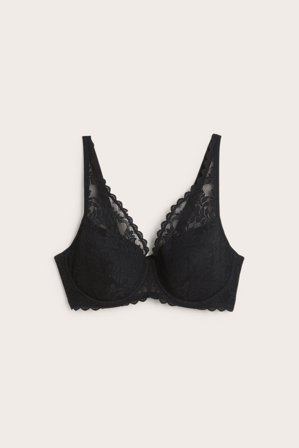Kappahl | Vadderad bh i stretchig spets | Svart