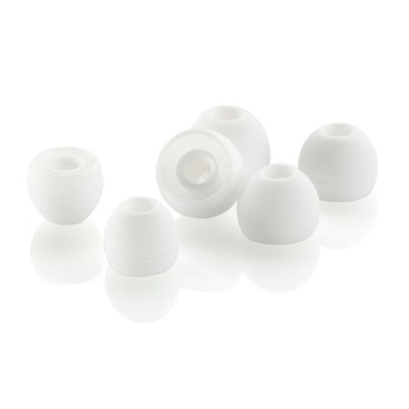 Ersättningspluggar till In-ear-hörlurar i 2 olika storlekar S & M - Vit