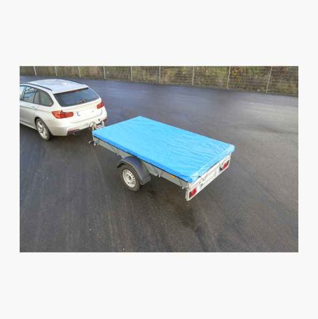 Biltema - Tilhengerkapell 260 x 149 cm, Vanntett Polyeten, Beskyttelse mot Regn, Snø og Smuss, Med Elastisk Tau