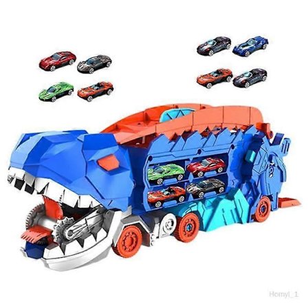 Hot Wheels City -sarjan leikkiauto ratasetti | Tämä kuljetusajoneuvo voi muuttua Tyrannosaurus Rexiksi, jossa on radat.
