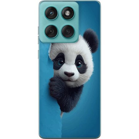 Kompatibelt Mobildeksel til Motorola Motorola Edge 60 Fusion Søt panda som ser ut gjennom papir i en myk 3D-illustrasjon