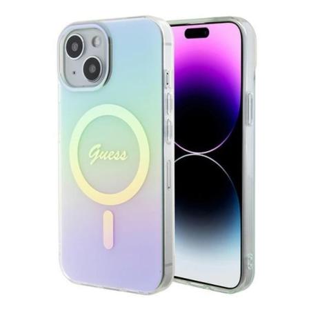 Guess iPhone 15 Mobilskal Magsafe IML Iridescent - Turkis