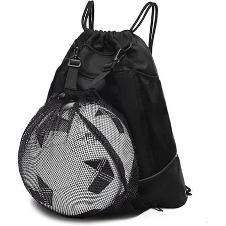 Snøre Rygsæk Fodboldtaske Foldbar Og Aftagelig Basketball Net Taske - 20L Max