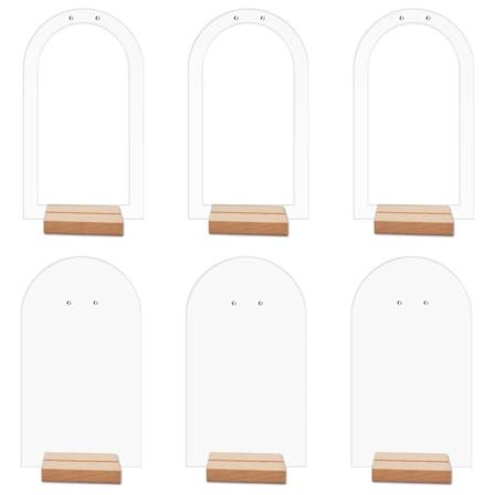 6 stk Akryl Ørestikke Display Stativ Smykker Detail Holder Bue Akryl Ørestikke Holder Stativer Med Træbaser 12.5X6X2.5CM 12.5X6X2.5CM
