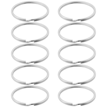 10X Kvalitet 50Mm Nyckelring Split Ring Set Heavy Duty Nickel Nyckel Loop Sprung Båge