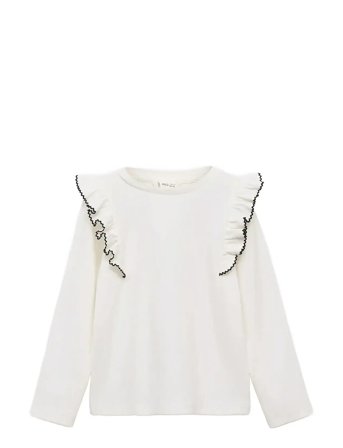 Mango | Ruffled Ribbed T-Shirt | 3-4