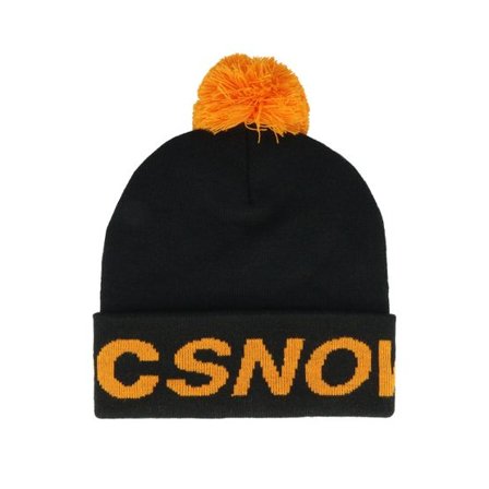 DC - Svart pom Beanie - Kids Gambol Beanie Black/Orange Pom @ Hatstore