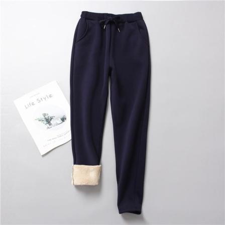 Tjock Fleece Joggingbyxor För Damer Med Hög Midja Fuzzy Träningsbyxor