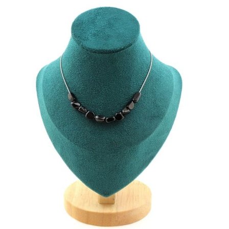 Stenar och mineraler. 10 egyptiska Hyperstene pärlhalsband. Rostfri kedja Halsband för kvinnor, män. Anpassad storlek