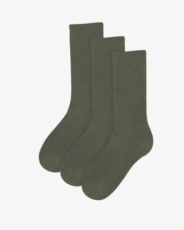Organic Active Sock - Dusty Olive (3-Pack) - Female - Sustainable material - Ethical production