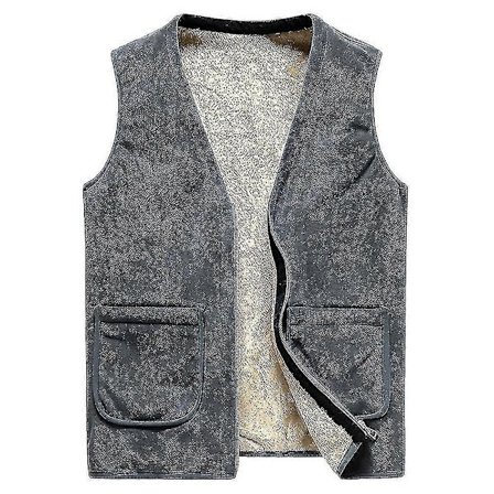 Miesten lampaanvillainen yksivärinen liivi -