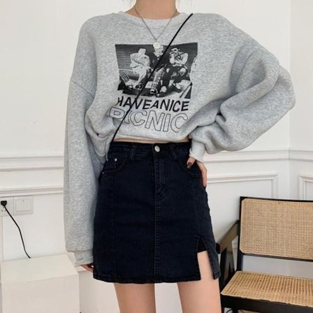 Denimkjol Jean-kjolar SVART L