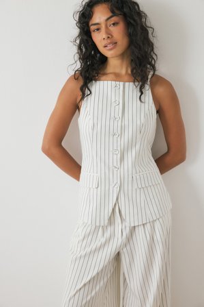 NA-KD High Neck Vest Top - Ærmeløse toppe - Stribet - EU 34