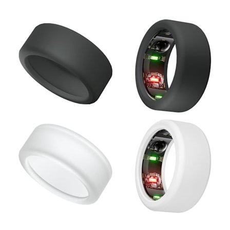 Beskyttelse for Oura Ring, 4 deksler kompatible med Oura Ring, Elastisk deksel for Oura Ring Gen 3 Trening svart