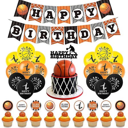 Koripallojuhlan koristelusetti Koripallo Hyvää syntymäpäivää Banner Juhlatarvikkeet