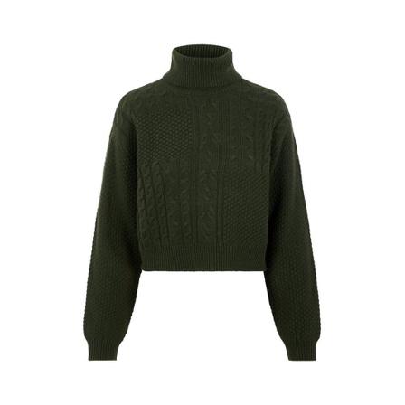 Pieces, Roll Neck Knit Groen, Dames, Maat:L